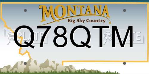 Q78QTM Montana License Plate