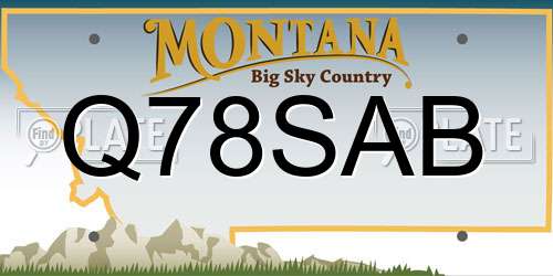 Q78SAB Montana License Plate
