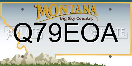 Q79EOA Montana License Plate