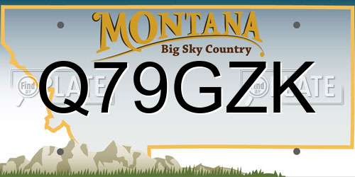 Q79GZK Montana License Plate