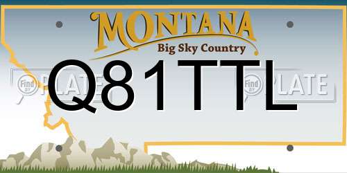 Q81TTL Montana License Plate