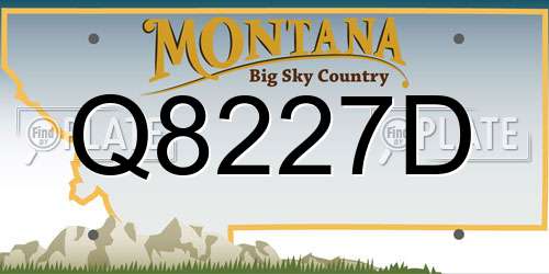 Q8227D Montana License Plate
