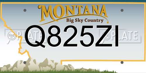 Q825ZI Montana License Plate