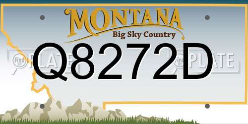 Q8272D Montana License Plate