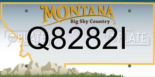 Q8282I Montana License Plate