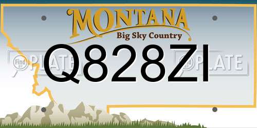 Q828ZI Montana License Plate
