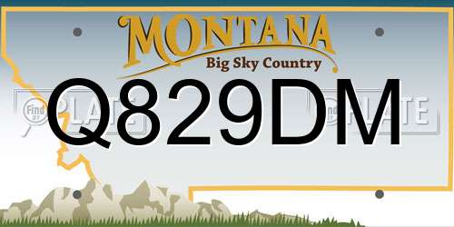 Q829DM Montana License Plate