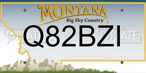 Q82BZI Montana License Plate