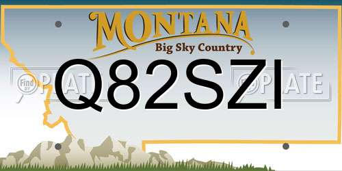 Q82SZI Montana License Plate