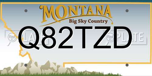 Q82TZD Montana License Plate
