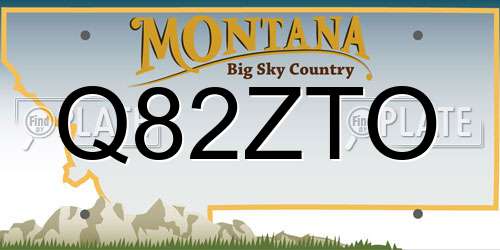 Q82ZTO Montana License Plate