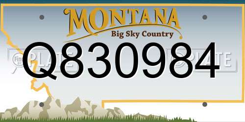 Q830984 Montana License Plate