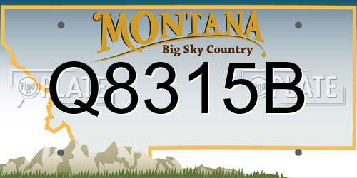 Q8315B Montana License Plate