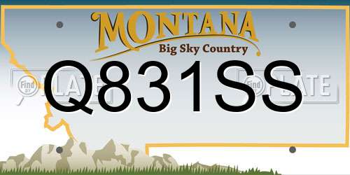 Q831SS Montana License Plate