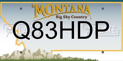 Q83HDP Montana License Plate