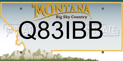 Q83IBB Montana License Plate