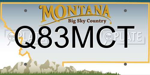 Q83MCT Montana License Plate