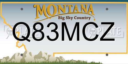 Q83MCZ Montana License Plate