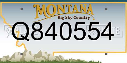 Q840554 Montana License Plate