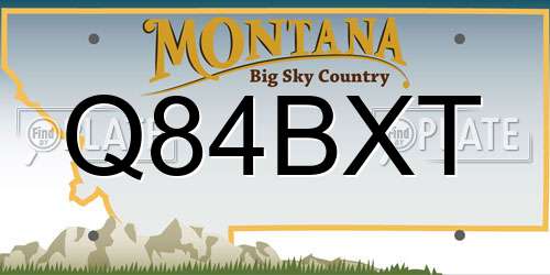 Q84BXT Montana License Plate