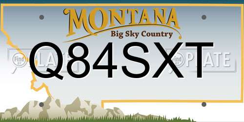 Q84SXT Montana License Plate