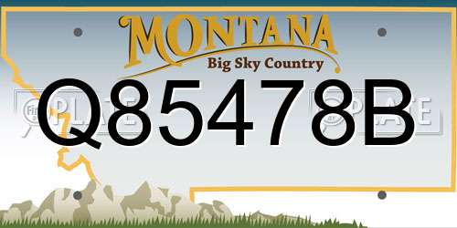 Q85478B Montana License Plate