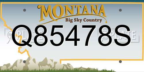Q85478S Montana License Plate