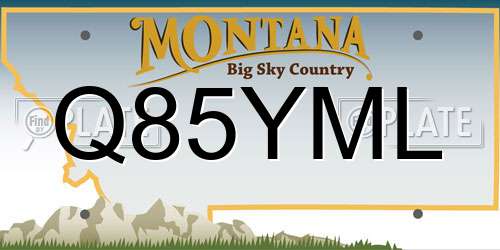 Q85YML Montana License Plate