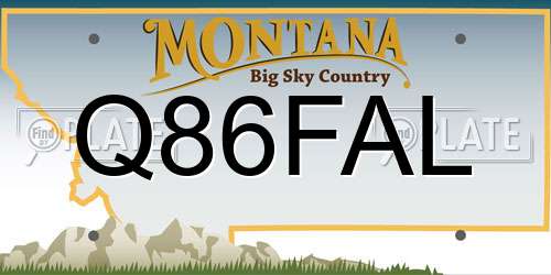 Q86FAL Montana License Plate