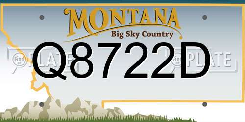 Q8722D Montana License Plate
