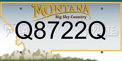 Q8722Q Montana License Plate