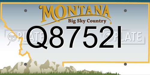 Q8752I Montana License Plate
