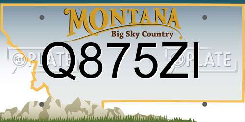 Q875ZI Montana License Plate
