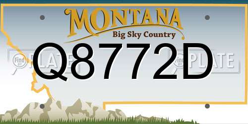 Q8772D Montana License Plate