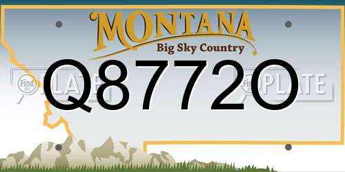 Q8772O Montana License Plate
