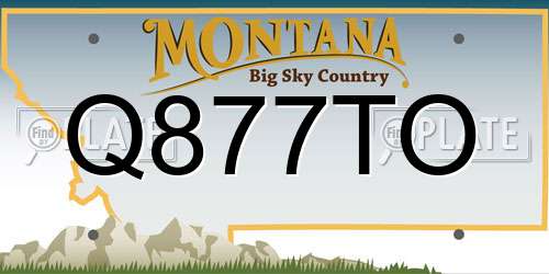 Q877TO Montana License Plate