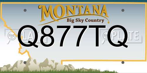 Q877TQ Montana License Plate