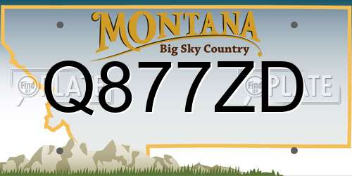 Q877ZD Montana License Plate