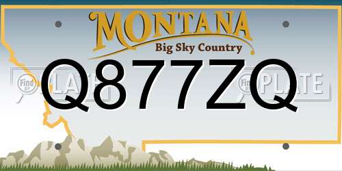 Q877ZQ Montana License Plate