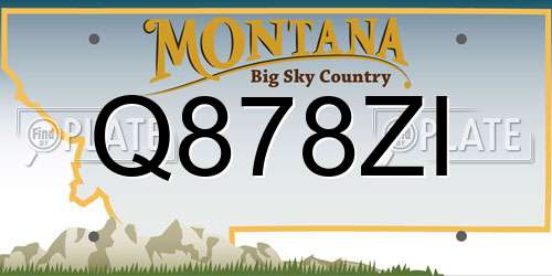 Q878ZI Montana License Plate