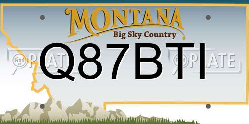 Q87BTI Montana License Plate