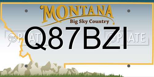 Q87BZI Montana License Plate