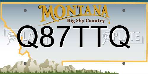 Q87TTQ Montana License Plate