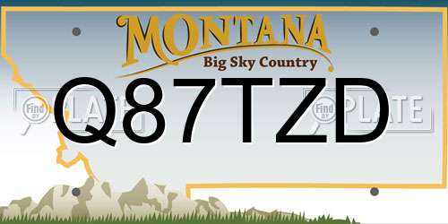 Q87TZD Montana License Plate