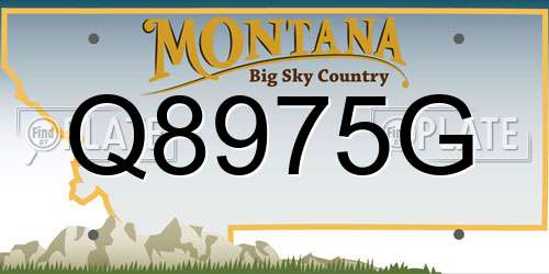 Q8975G Montana License Plate