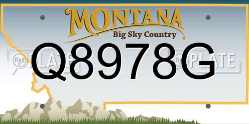 Q8978G Montana License Plate