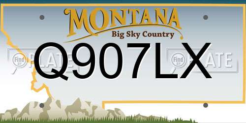 Q907LX Montana License Plate