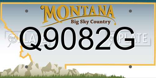 Q9082G Montana License Plate