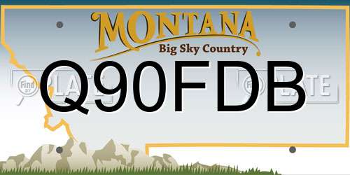 Q90FDB Montana License Plate