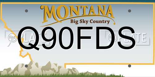 Q90FDS Montana License Plate